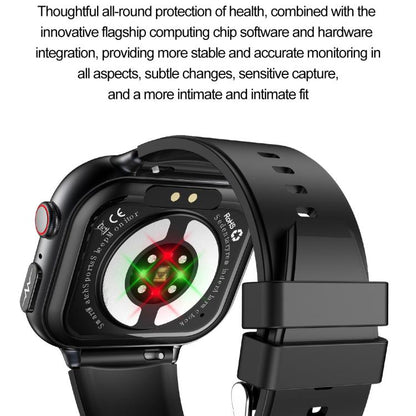 TK17 1.91 inch Horizontal Screen Silicone Strap Smart Watch Supports ECG Electrocardiogram(Black) - Smart Watches by buy2fix | Online Shopping UK | buy2fix