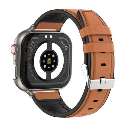 TK17 1.91 inch Horizontal Screen Leather Strap Smart Watch Supports ECG Electrocardiogram(Brown) - Smart Watches by buy2fix | Online Shopping UK | buy2fix
