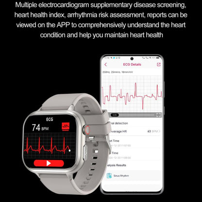 TK17 1.91 inch Horizontal Screen Leather Strap Smart Watch Supports ECG Electrocardiogram(Brown) - Smart Watches by buy2fix | Online Shopping UK | buy2fix