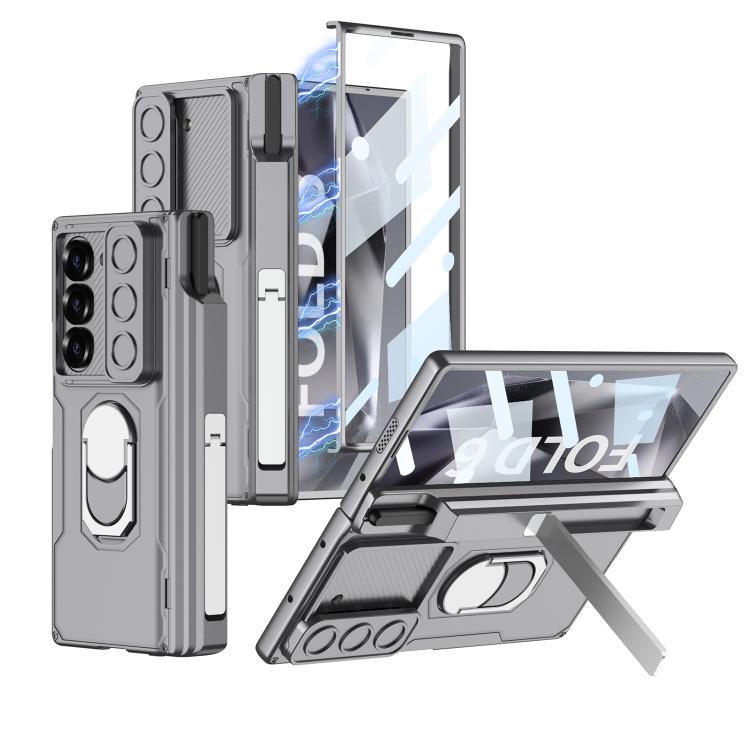 For Samsung Galaxy Z Fold6 GKK Integrated Folding Armored Shell PC Phone Case with Pen Box(Mountain Gray) - Galaxy Z Fold6 5G Cases by GKK | Online Shopping UK | buy2fix