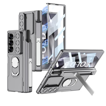 For Samsung Galaxy Z Fold6 GKK Integrated Folding Armored Shell PC Phone Case with Pen Box(Mountain Gray) - Galaxy Z Fold6 5G Cases by GKK | Online Shopping UK | buy2fix