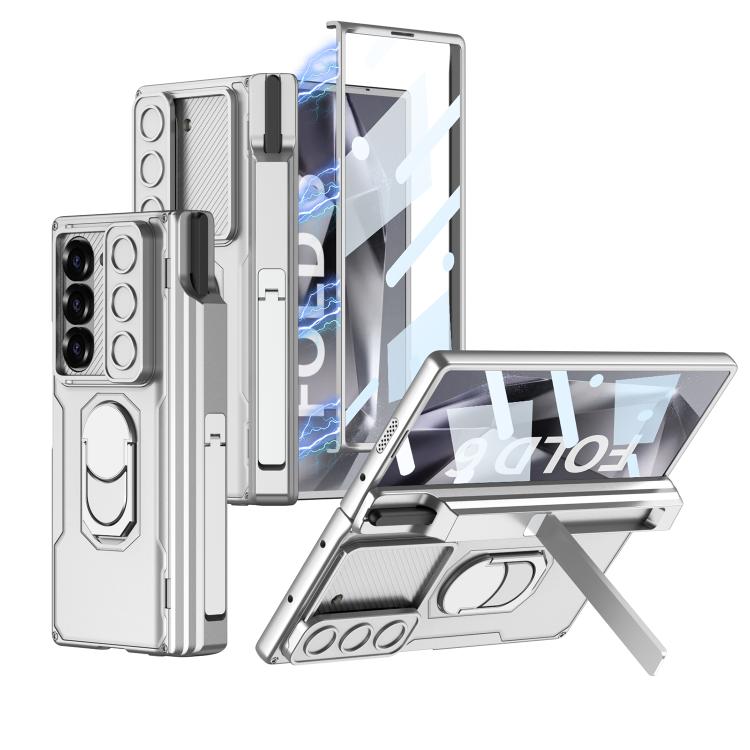 For Samsung Galaxy Z Fold6 GKK Integrated Folding Armored Shell PC Phone Case with Pen Box(Silver) - Galaxy Z Fold6 5G Cases by GKK | Online Shopping UK | buy2fix