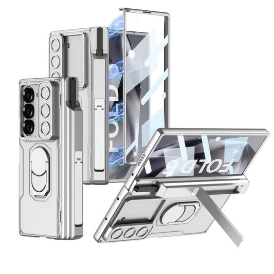 For Samsung Galaxy Z Fold6 GKK Integrated Folding Armored Shell PC Phone Case with Pen Box(Silver) - Galaxy Z Fold6 5G Cases by GKK | Online Shopping UK | buy2fix