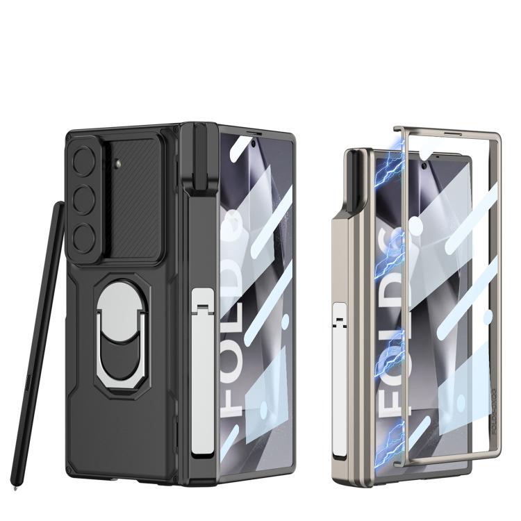 For Samsung Galaxy Z Fold6 GKK Integrated Folding Armored Shell PC Phone Case with Pen Box(Silver) - Galaxy Z Fold6 5G Cases by GKK | Online Shopping UK | buy2fix