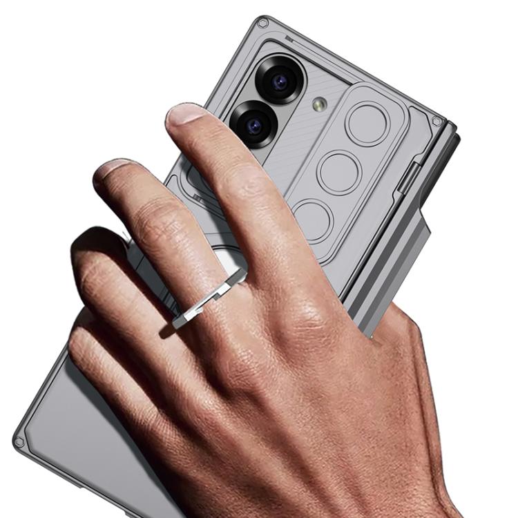 For Samsung Galaxy Z Fold6 GKK Integrated Folding Armored Shell PC Phone Case with Pen Box(Silver) - Galaxy Z Fold6 5G Cases by GKK | Online Shopping UK | buy2fix