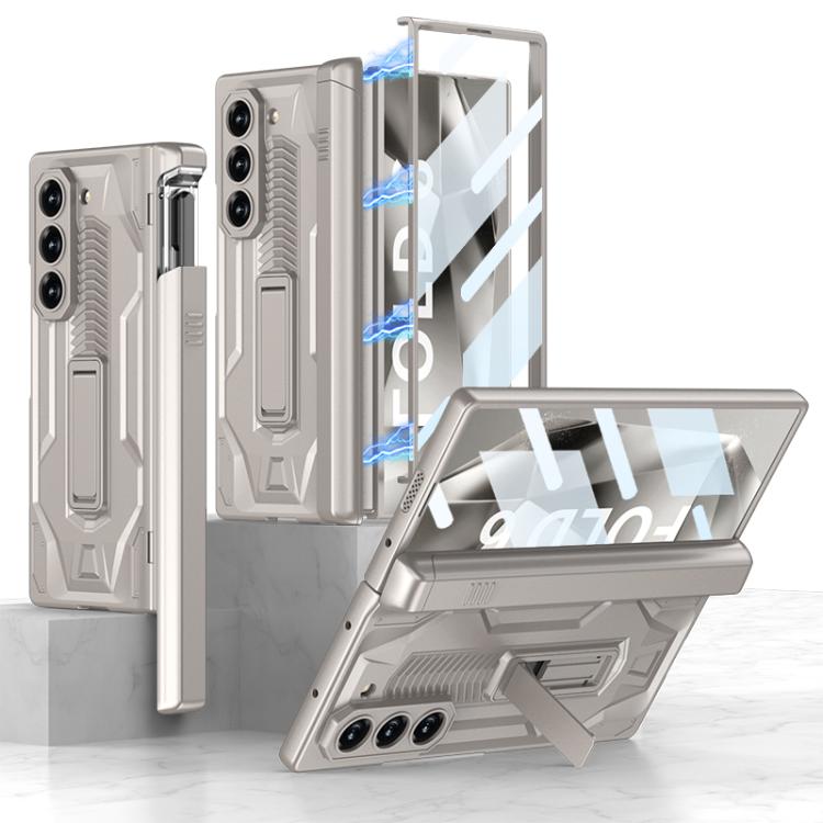 For Samsung Galaxy Z Fold6 GKK Integrated Folding Sliding Camshield Armor Phone Case with Pen Box(Titanium Grey) - Galaxy Z Fold6 5G Cases by GKK | Online Shopping UK | buy2fix