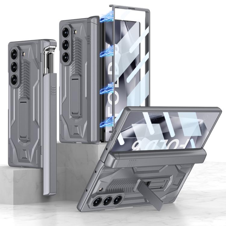 For Samsung Galaxy Z Fold6 GKK Integrated Folding Sliding Camshield Armor Phone Case with Pen Box(Mountain Gray) - Galaxy Z Fold6 5G Cases by GKK | Online Shopping UK | buy2fix
