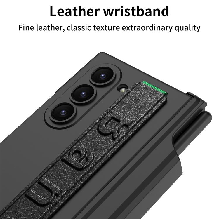 For Samsung Galaxy Z Fold6 GKK Integrated Magnetic Hinge Folding Holder Phone Case with Wrist Strap & Pen Holder(Green) - Galaxy Phone Cases by GKK | Online Shopping UK | buy2fix