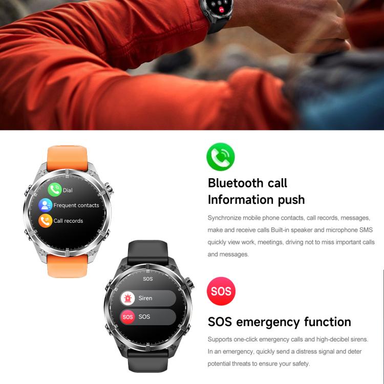 HD300 1.43 inch AMOLED Screen Silicone Strap Sports Smart Watch Supports Blood Oxygen Detection(Orange) - Smart Watches by buy2fix | Online Shopping UK | buy2fix