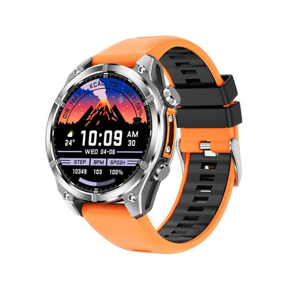 HD300 1.43 inch AMOLED Screen Dual Straps Sports Smart Watch Supports Blood Oxygen Detection(Orange Silicone Strap + Silver Steel Strap) - Smart Watches by buy2fix | Online Shopping UK | buy2fix