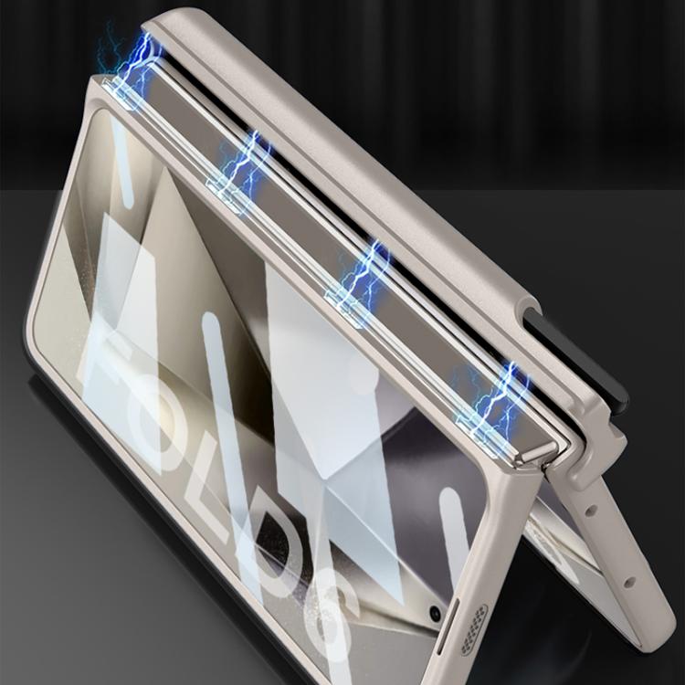 For Samsung Galaxy Z Fold6 GKK Integrated Magnetic Folding Hinge Phone Case with Wrist Strap & Pen Holder(Carbon Fiber) - Galaxy Z Fold6 5G Cases by GKK | Online Shopping UK | buy2fix