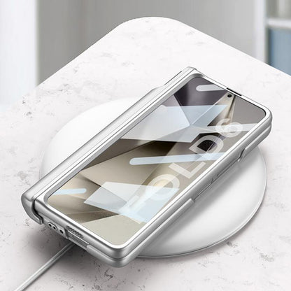 For Samsung Galaxy Z Fold6 GKK Integrated Magnetic Folding Hinge Phone Case with Wrist Strap & Pen Holder(Carbon Fiber) - Galaxy Z Fold6 5G Cases by GKK | Online Shopping UK | buy2fix