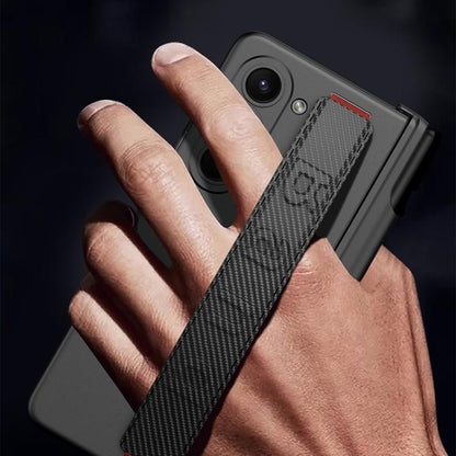 For Samsung Galaxy Z Fold6 GKK Integrated Magnetic Folding Hinge Phone Case with Wrist Strap & Pen Holder(Black) - Galaxy Z Fold6 5G Cases by GKK | Online Shopping UK | buy2fix
