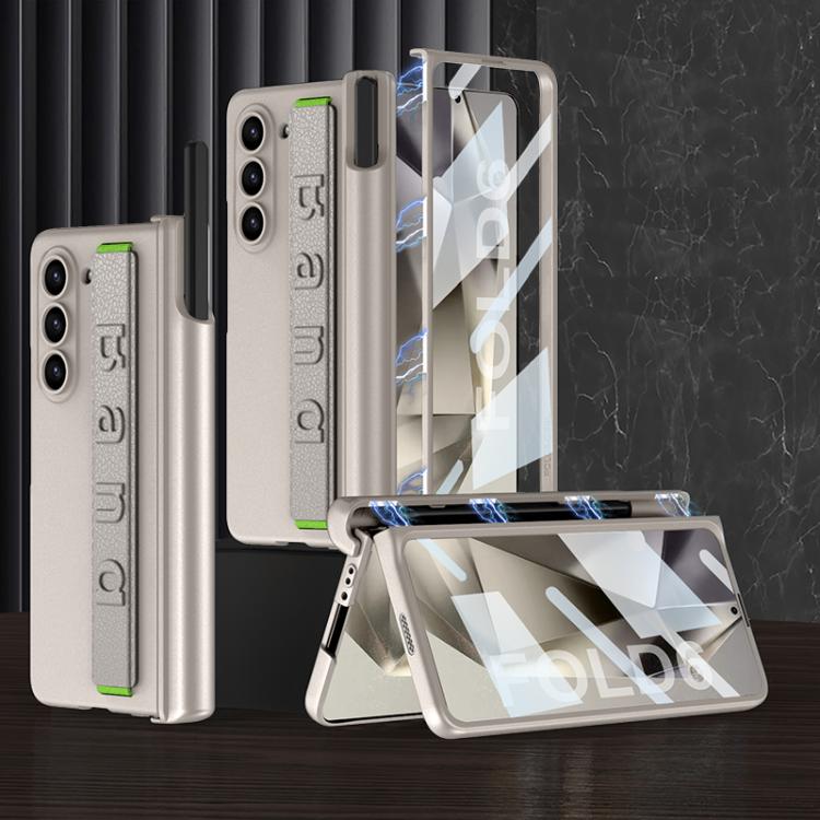 For Samsung Galaxy Z Fold6 GKK Integrated Magnetic Folding Hinge Phone Case with Wrist Strap & Pen Holder(Titanium Grey) - Galaxy Z Fold6 5G Cases by GKK | Online Shopping UK | buy2fix