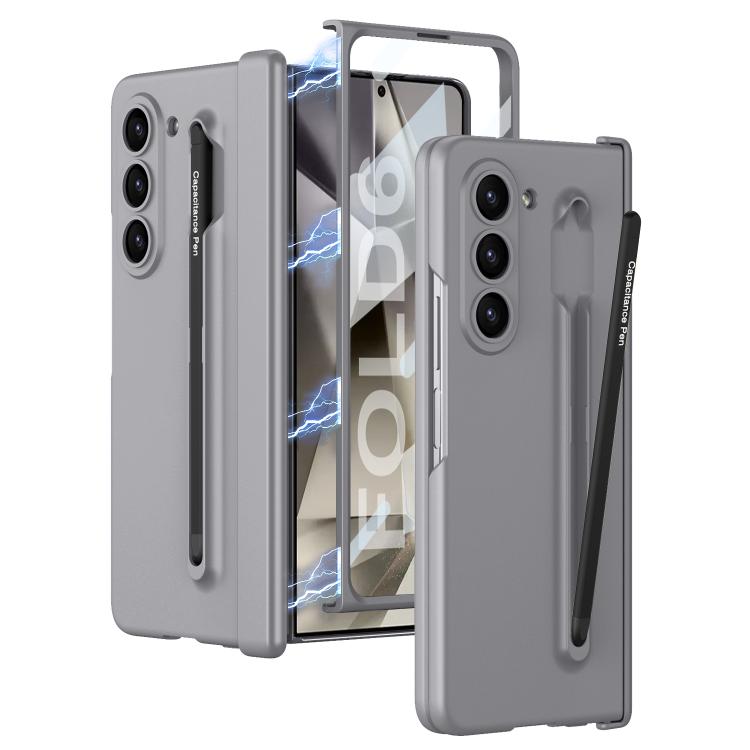 For Samsung Galaxy Z Fold6 GKK Magnetic Integrated Phone Case with Pen Slots, Include Pen(Mountain Gray) - Galaxy Z Fold6 5G Cases by GKK | Online Shopping UK | buy2fix