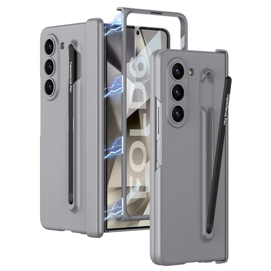 For Samsung Galaxy Z Fold6 GKK Magnetic Integrated Phone Case with Pen Slots, Include Pen(Mountain Gray) - Galaxy Z Fold6 5G Cases by GKK | Online Shopping UK | buy2fix