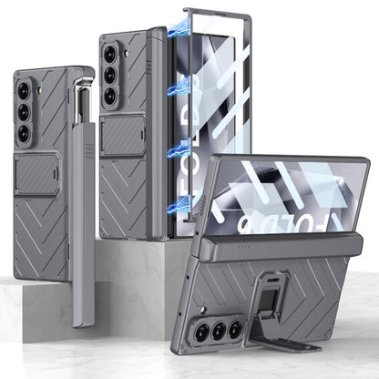 For Samsung Galaxy Z Fold6 GKK Integrated Magnetic Armor Flip Phone Case With Pen Box(Mountain Gray) - Galaxy Z Fold6 5G Cases by GKK | Online Shopping UK | buy2fix