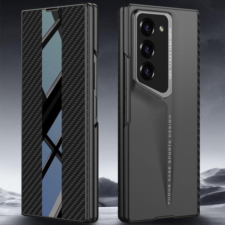 For Samsung Galaxy Z Fold6 GKK Integrated Blade Flip PU Phone Case(Carbon Fiber) - Galaxy Z Fold6 5G Cases by GKK | Online Shopping UK | buy2fix