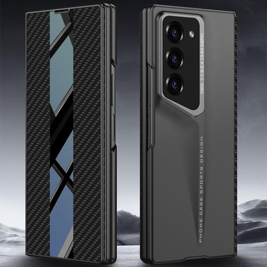 For Samsung Galaxy Z Fold6 GKK Integrated Blade Flip PU Phone Case(Carbon Fiber) - Galaxy Z Fold6 5G Cases by GKK | Online Shopping UK | buy2fix