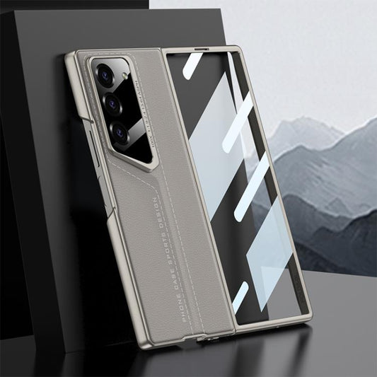 For Samsung Galaxy Z Fold6 GKK Integrated Blade Leather Full Coverage Phone Case(Titanium Grey) - Galaxy Z Fold6 5G Cases by GKK | Online Shopping UK | buy2fix