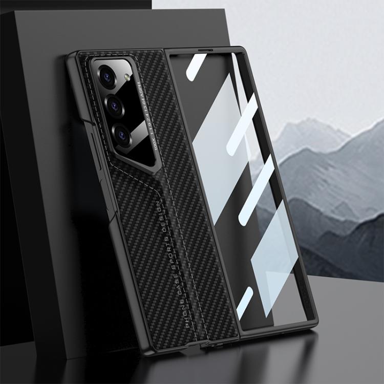 For Samsung Galaxy Z Fold6 GKK Integrated Blade Leather Full Coverage Phone Case(Carbon Fiber) - Galaxy Z Fold6 5G Cases by GKK | Online Shopping UK | buy2fix