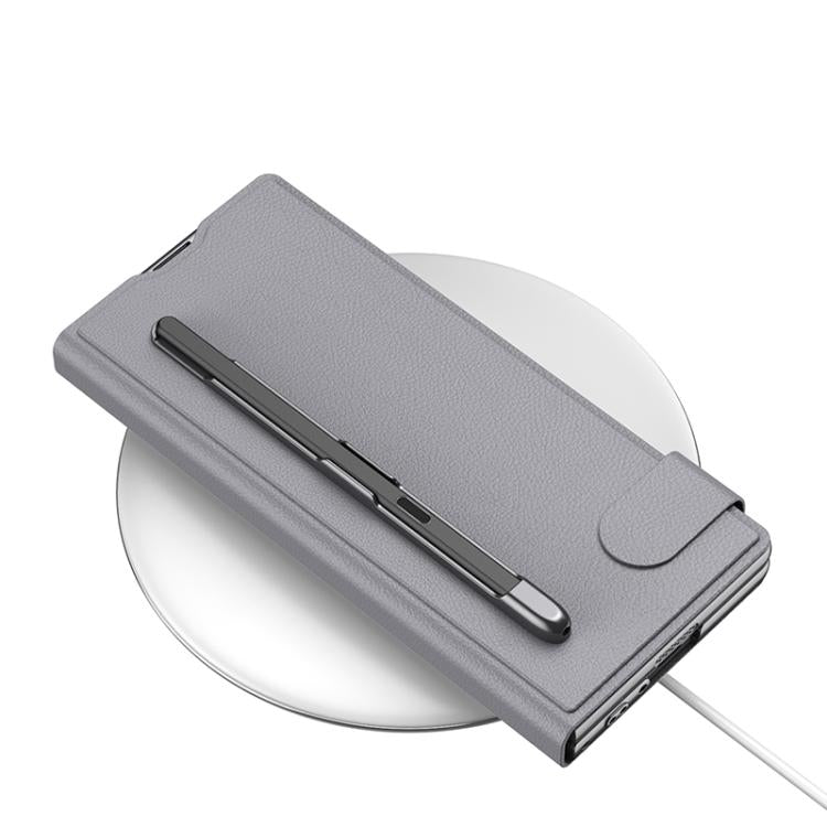 For Samsung Galaxy Z Fold6 GKK Integrated Flip Wallet Leather Phone Case with Pen Slots, Not Included Pen(Titanium Gray) - Galaxy Z Fold6 5G Cases by GKK | Online Shopping UK | buy2fix