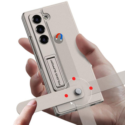 For Samsung Galaxy Z Fold6 GKK Integrated Flip Wallet Leather Phone Case with Pen Slots, Not Included Pen(Mountain Gray) - Galaxy Z Fold6 5G Cases by GKK | Online Shopping UK | buy2fix