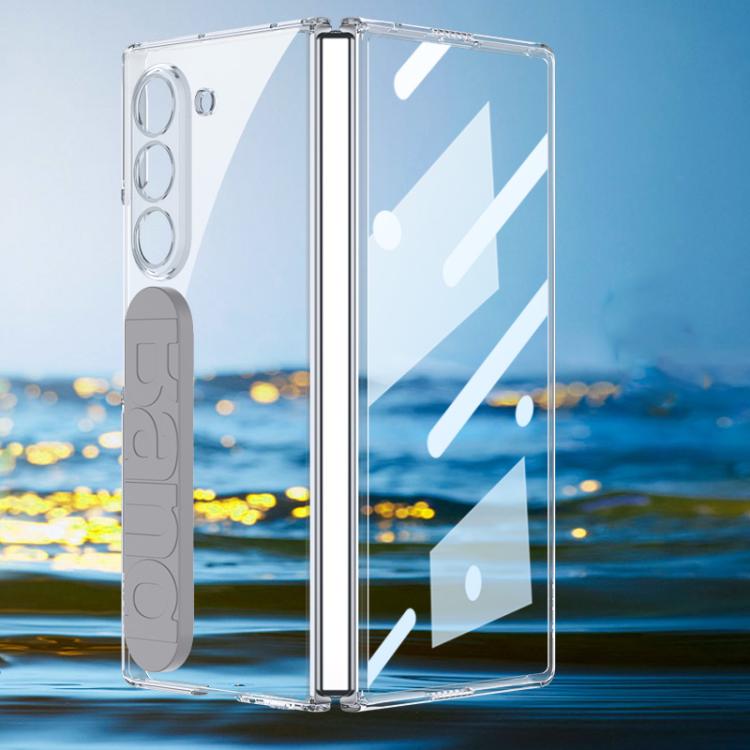 For Samsung Galaxy Z Fold6 GKK Integrated Phantom Silicone Wristband Transparent Phone Case(Mountain Gray) - Galaxy Z Fold6 5G Cases by GKK | Online Shopping UK | buy2fix