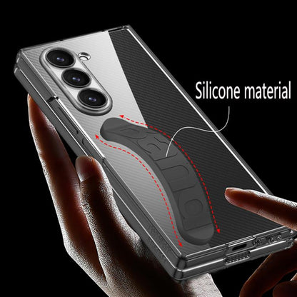For Samsung Galaxy Z Fold6 GKK Integrated Phantom Silicone Wristband Transparent Phone Case(Black) - Galaxy Z Fold6 5G Cases by GKK | Online Shopping UK | buy2fix