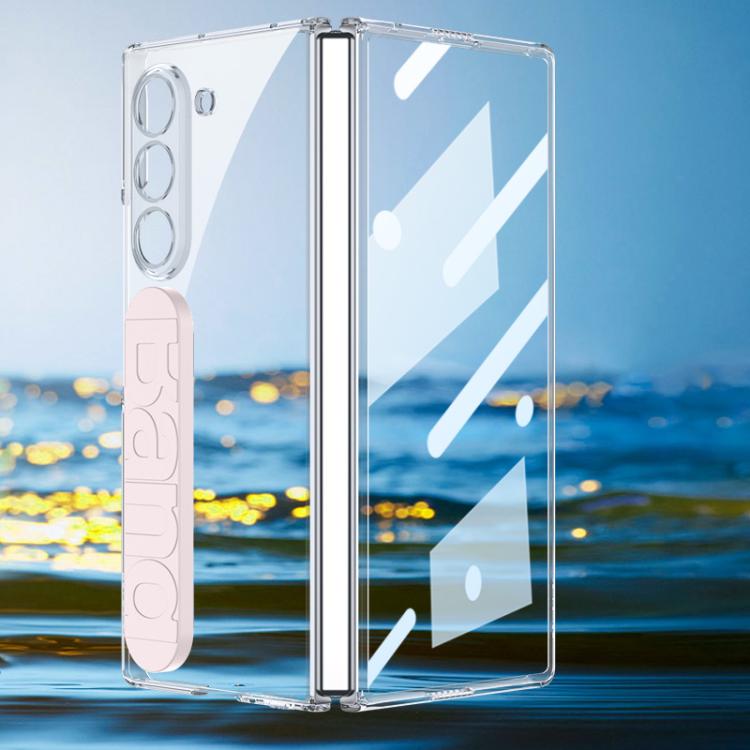 For Samsung Galaxy Z Fold6 GKK Integrated Phantom Silicone Wristband Transparent Phone Case(Pink) - Galaxy Z Fold6 5G Cases by GKK | Online Shopping UK | buy2fix