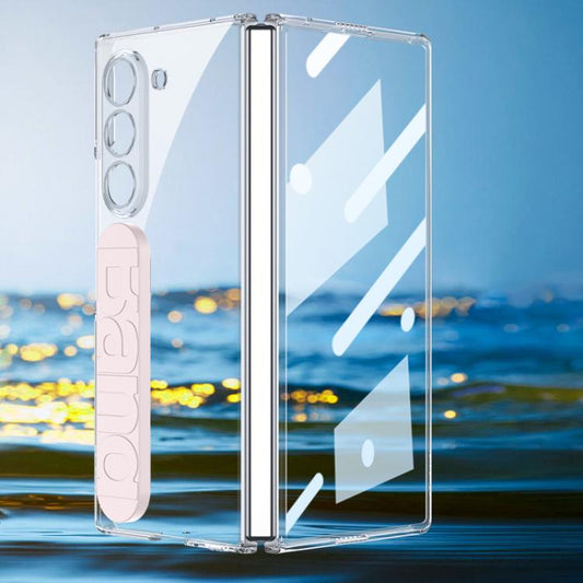 For Samsung Galaxy Z Fold6 GKK Integrated Phantom Silicone Wristband Transparent Phone Case(Pink) - Galaxy Z Fold6 5G Cases by GKK | Online Shopping UK | buy2fix