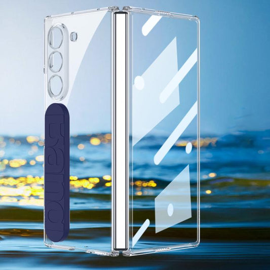 For Samsung Galaxy Z Fold6 GKK Integrated Phantom Silicone Wristband Transparent Phone Case(Blue) - Galaxy Z Fold6 5G Cases by GKK | Online Shopping UK | buy2fix