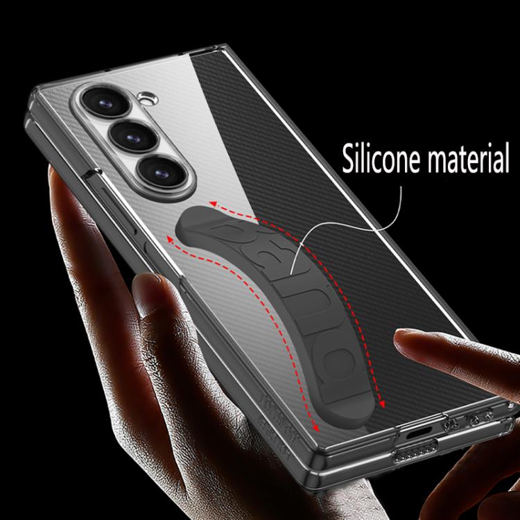 For Samsung Galaxy Z Fold6 GKK Integrated Phantom Silicone Wristband Transparent Phone Case(Blue) - Galaxy Z Fold6 5G Cases by GKK | Online Shopping UK | buy2fix