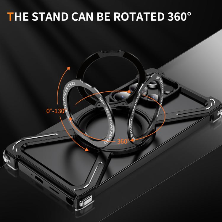 For Samsung Galaxy S25 Ultra 5G Titanium Alloy MagSafe Magnetic Airbag Shockproof Phone Case(Black) - Galaxy S25 Ultra 5G Cases by buy2fix | Online Shopping UK | buy2fix