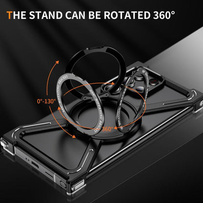 For Samsung Galaxy S24 Ultra 5G Titanium Alloy MagSafe Magnetic Airbag Shockproof Phone Case(Black) - Galaxy S24 Ultra 5G Cases by buy2fix | Online Shopping UK | buy2fix