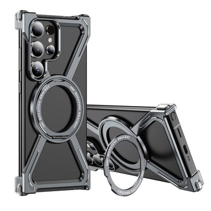 For Samsung Galaxy S24 Ultra 5G Titanium Alloy MagSafe Magnetic Airbag Shockproof Phone Case(Grey) - Galaxy S24 Ultra 5G Cases by buy2fix | Online Shopping UK | buy2fix