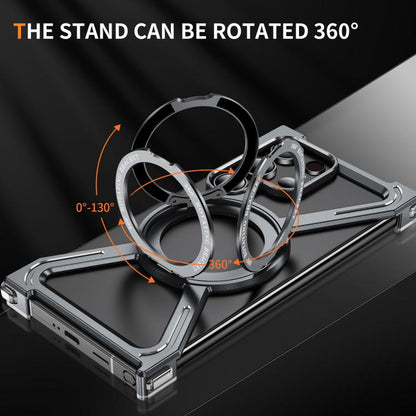 For Samsung Galaxy S24 Ultra 5G Titanium Alloy MagSafe Magnetic Airbag Shockproof Phone Case(Grey) - Galaxy S24 Ultra 5G Cases by buy2fix | Online Shopping UK | buy2fix