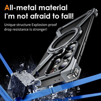 For Samsung Galaxy S24 Ultra 5G Titanium Alloy MagSafe Magnetic Airbag Shockproof Phone Case(Grey) - Galaxy S24 Ultra 5G Cases by buy2fix | Online Shopping UK | buy2fix