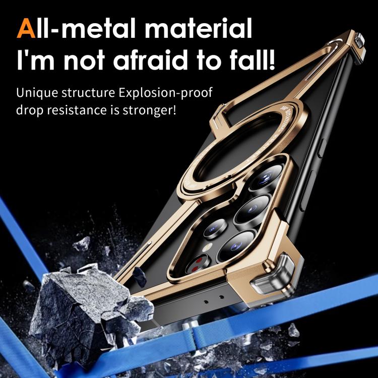 For Samsung Galaxy S23 Ultra 5G Titanium Alloy MagSafe Magnetic Airbag Shockproof Phone Case(Desert Gold) - Galaxy S23 Ultra 5G Cases by buy2fix | Online Shopping UK | buy2fix