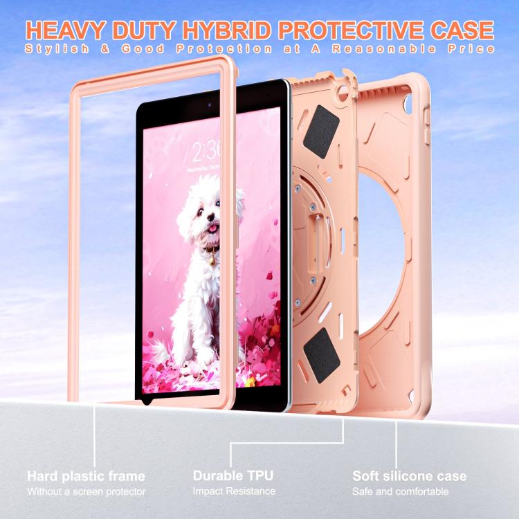 For iPad 10.2 2021 / 2020 / 2019 Dog Rotation Kickstand Silicone Hybrid PC Tablet Case(Pink) - iPad 10.2 Cases by buy2fix | Online Shopping UK | buy2fix