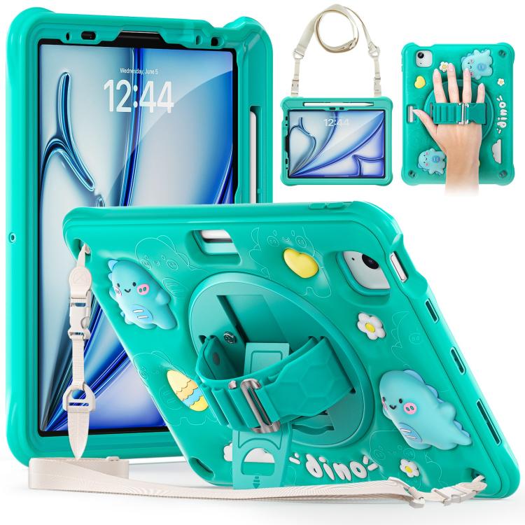 For iPad Air 11 2025 / 2024 / Pro 11 2022 Dragon Rotation Kickstand Silicone Hybrid PC Tablet Case(Green) - iPad Air 11 2025 / 2024 Cases by buy2fix | Online Shopping UK | buy2fix