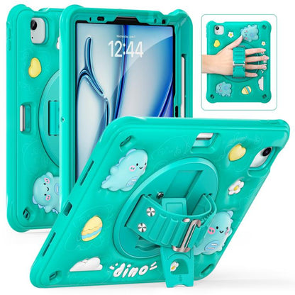 For iPad Air 11 2025 / 2024 / Pro 11 2022 Dragon Rotation Kickstand Silicone Hybrid PC Tablet Case(Green) - iPad Air 11 2025 / 2024 Cases by buy2fix | Online Shopping UK | buy2fix
