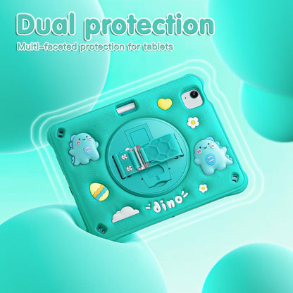 For iPad Air 11 2025 / 2024 / Pro 11 2022 Dragon Rotation Kickstand Silicone Hybrid PC Tablet Case(Green) - iPad Air 11 2025 / 2024 Cases by buy2fix | Online Shopping UK | buy2fix