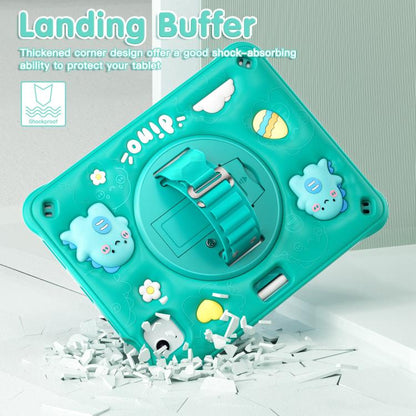 For iPad Air 11 2025 / 2024 / Pro 11 2022 Dragon Rotation Kickstand Silicone Hybrid PC Tablet Case(Green) - iPad Air 11 2025 / 2024 Cases by buy2fix | Online Shopping UK | buy2fix