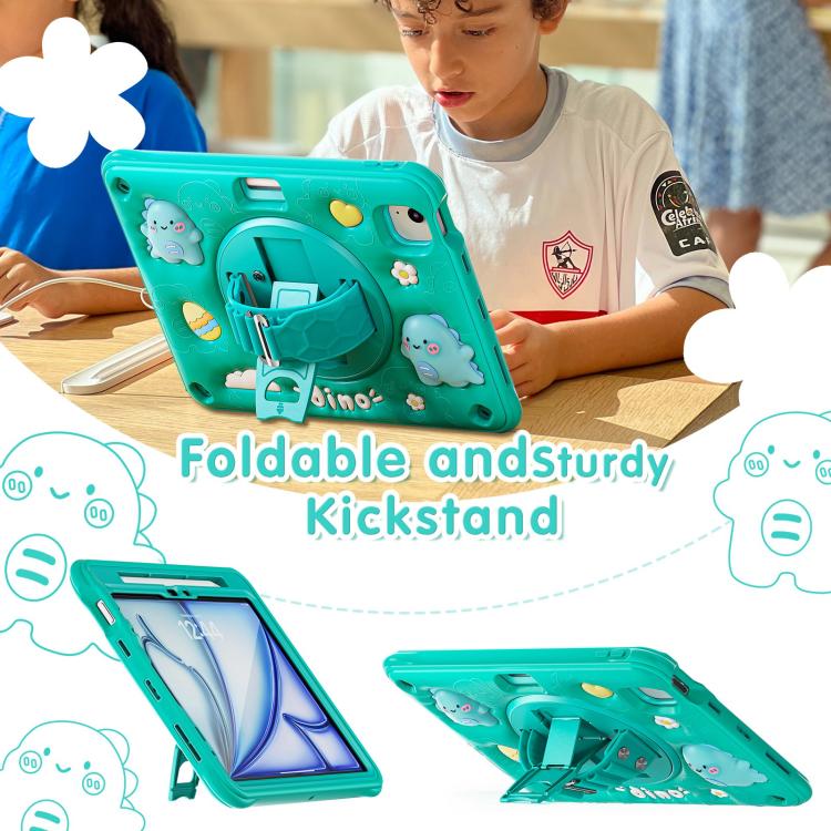 For iPad Air 11 2025 / 2024 / Pro 11 2022 Dragon Rotation Kickstand Silicone Hybrid PC Tablet Case(Green) - iPad Air 11 2025 / 2024 Cases by buy2fix | Online Shopping UK | buy2fix