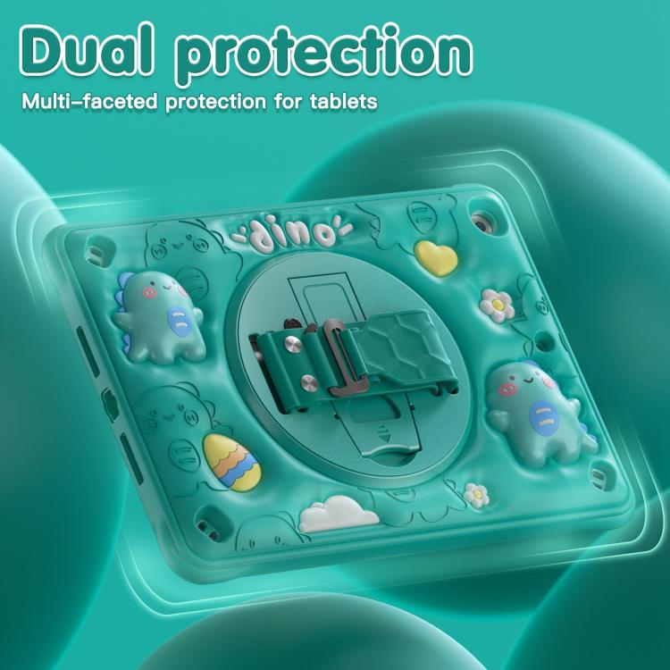 For iPad 10.2 2021 / 2020 / 2019 Dragon Rotation Kickstand Silicone Hybrid PC Tablet Case(Green) - iPad 10.2 Cases by buy2fix | Online Shopping UK | buy2fix
