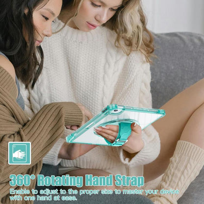 For iPad Air 13 2024 / 2025 Rotation Grip Holder TPU Hybrid Clear PC Tablet Case(Light Green) - iPad Air 13 2025 / 2024 Cases by buy2fix | Online Shopping UK | buy2fix