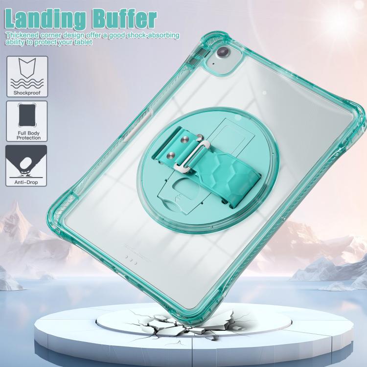 For iPad Air 13 2024 / 2025 Rotation Grip Holder TPU Hybrid Clear PC Tablet Case(Light Green) - iPad Air 13 2025 / 2024 Cases by buy2fix | Online Shopping UK | buy2fix