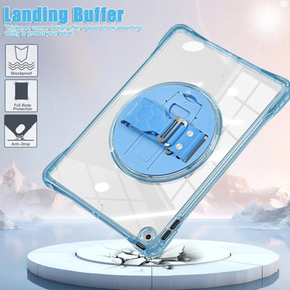 For iPad 10.2 2021 / 2020 / 2019 Rotation Grip Holder TPU Hybrid Clear PC Tablet Case(Light Blue) - iPad 10.2 Cases by buy2fix | Online Shopping UK | buy2fix