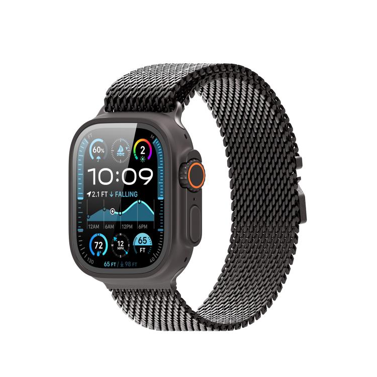 For Apple Watch 46mm / 49mm / 45mm / 44mm DUX DUCIS Milanese Air Series Stainless Steel Magnetic Watch Strap(Gun Grey) - Watch Bands by DUX DUCIS | Online Shopping UK | buy2fix